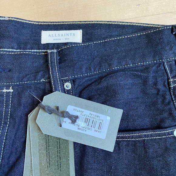 All Saints Denim Jeans dark blue pants NEW tapered - Picture 2 of 8